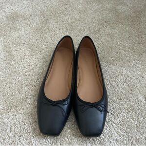 Madewell Anelise Black Ballet Flats with bow, size 12